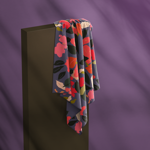 Hibiscus with Deep Purple /Square Scarf 4-Sizes